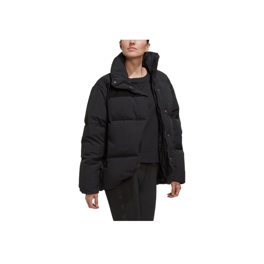 adidas Big Baffle Down Jacket Loose Fit Water Repellent Puffer Coat Women Black HN9934