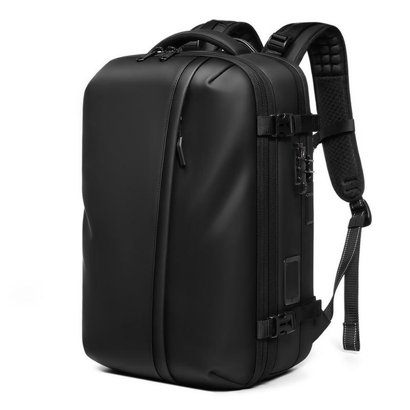 Men Travel Backpack One Click Start Pump Vacuum Compression 17 Inch Laptop Backpack Hiking Business 60L Extended School Backpack
