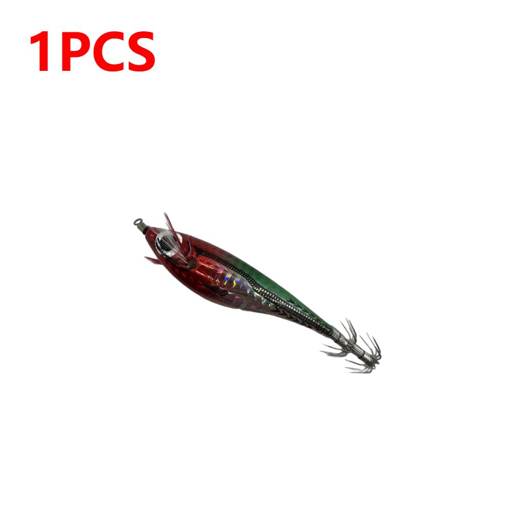 

1-3PCS 10cm10g Luminous Wood Shrimp Bait Fishing Tackles Simulation Squid Hook Glow in the dark Squid Jig Hooks Fishing Lures