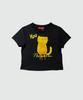 PASPARTU Cat Crop Short Sleeve Tee Black