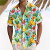 Camicia casual da uomo a maniche corte vestibilità ampia Camicia con risvolto alla moda