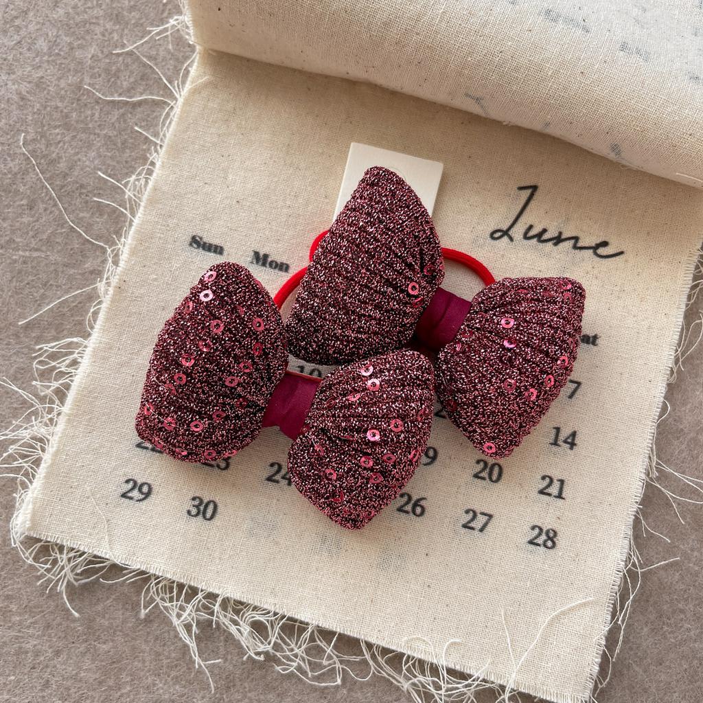 Süßes Rotes Kawaii Schleife Haargummi Ring Kinder Geschenk Baby Mädchen Kind Elastisches Haar Gummiband Accessoires Kopfschmuck Kopfbedeckung Ornament