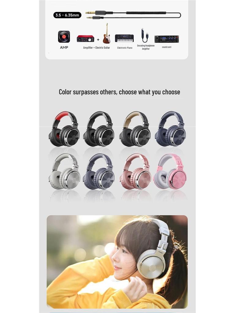 OneOdio Pro10 DJ Headphones: Hi-Fi Sound, Head-Mounted, Perfect for Music Monitoring, Electric Piano, and Sound Card Use.