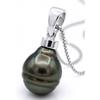 Pendentif - PEARLS &amp; COLORS - Perle de Culture de Tahiti - Argent 925 - Perle 10-11 mm - Qualité A+