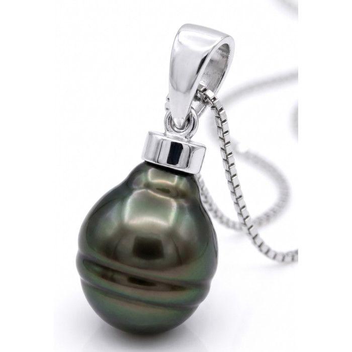 Pendentif - PEARLS & COLORS - Perle de Culture de Tahiti - Argent 925 - Perle 10-11 mm - Qualité A+