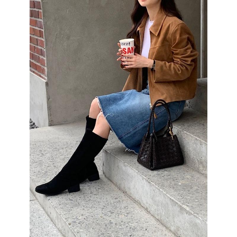 Women S Short Faux Suede Zip Up Stand Collar Jacket Casual Outerwear