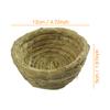 Handwoven Natural Straw Basket Durable Round Shape Storage Organizer for Home Office Kitchen Decorative Use