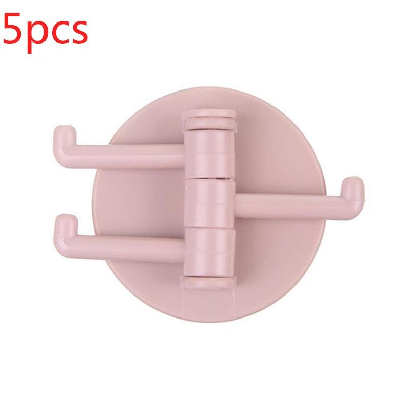 Universal Plastic Towel Hook 3-Split Rotating Holder Bathroom Door Back Hanger
