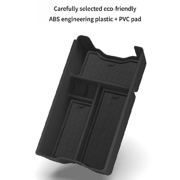 Daily Cabin Console Tray Insert for Car Armrest Space, ABS Storage Box with 9.88 X 5.79 X 2.36 In Size Reference and Split Slots Inside