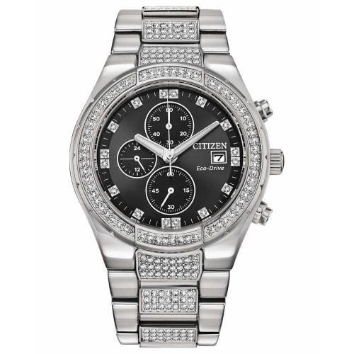 

Citizen Men s Eco-Drive Crystal Stainless Steel Watch | 42mm | CA0750-53E, 5 Inches, Chronograph.
