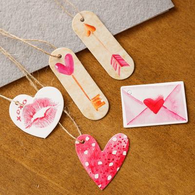 50Pcs Love Flower Heart Shaped Kraft Paper Tags DIY Birthday Wedding Party Decoration Valentines Day Package Gifts Supplies