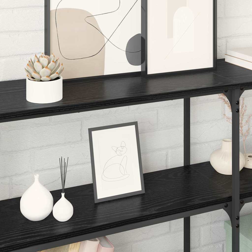 Console Table Black Oak Effect 150 X 29 X 75 Cm