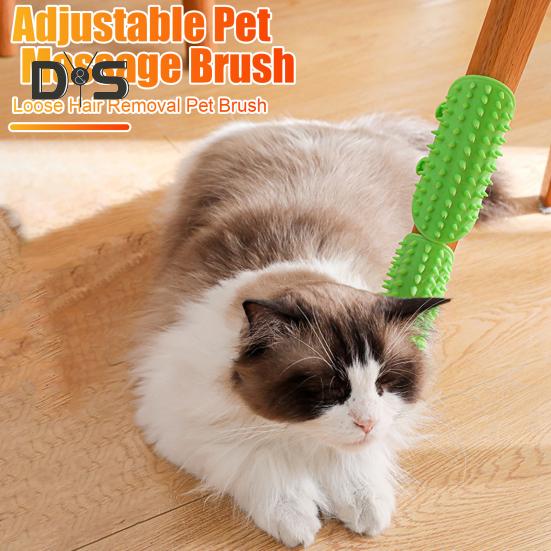 2/4 Stück Katzen-Selbstpflegebürste aus Silikon, verstellbare Tischbein-Eckenbürste für Katzengesicht, Juckreiz- und Kratzbürste, Massagekamm für Hauskatzen