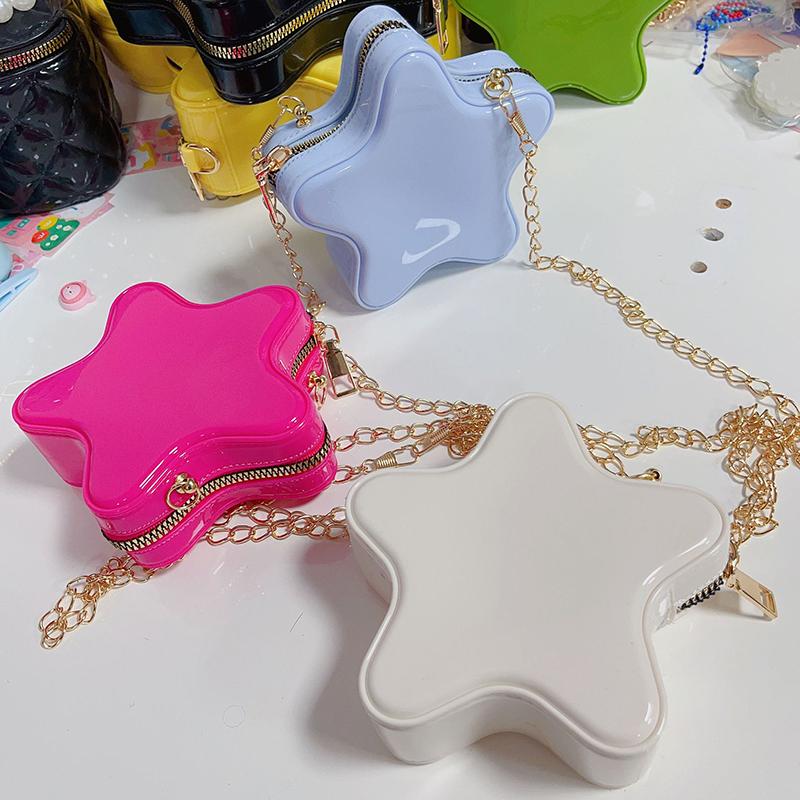Lovely Star Children's PVC Shoulder Bags Cute Star Shape Baby Girls Crossbody Bag Candy Color Kids Small Coin Purse