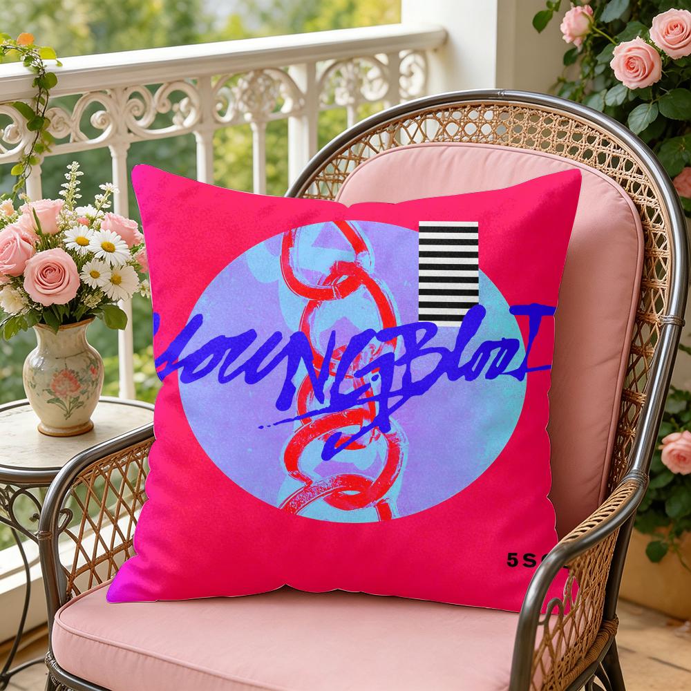 Band SSeconds of SSummerS Cushion Cover Soft Plush Throw Pillow Cover DoubleSided Decorative Case Sofa Bedroom Home Decor