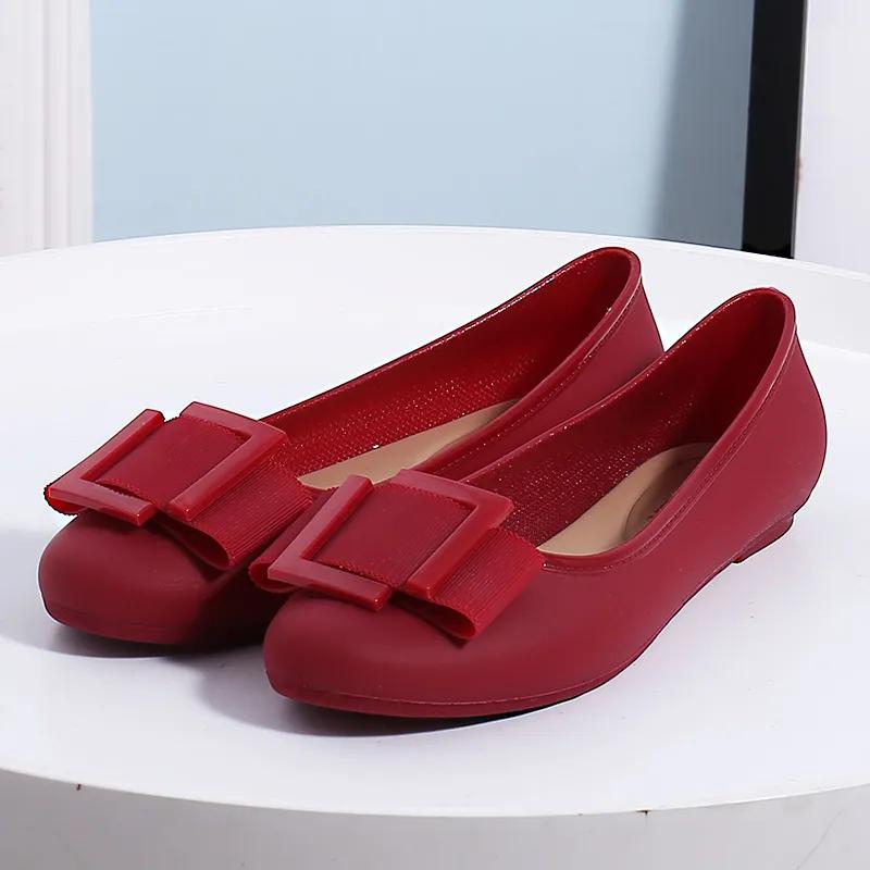sapatos femininas women fashion sweet light weight black rubber anti skid slip on flat loafers lady cute red flat shoes  ba418
