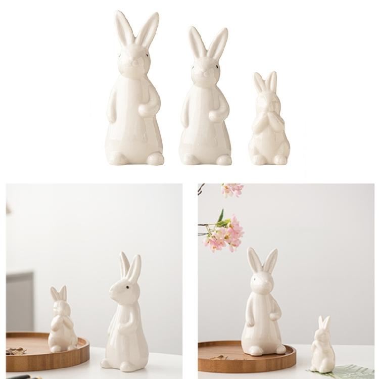 Kleine Hasenstatue Keramik Hasenfigur Liebenswertes Geschenk für Tierliebhaber