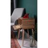 Bedside Bedside Nightstand with Lid Nightstand Pine Frame Retro