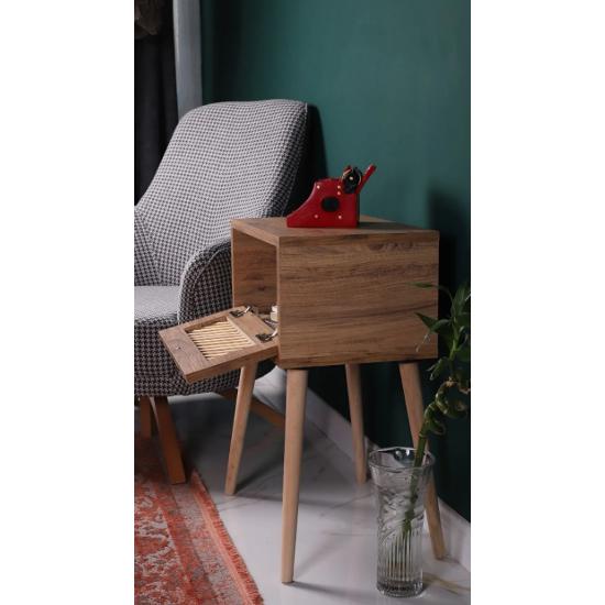 Bedside Bedside Nightstand with Lid Nightstand Pine Frame Retro