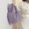 Yogodlns Long Plush Women's Large Shoulder Bag Luxury Faux Fur Female Love Shape Bags Y2k Punk Girls Fluffy Tote Handbags Crossbody Bag