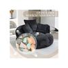 Futon Sofa - MUVOE - Lazy Boy - High Back - Black Chenille - Comfortable and Durable