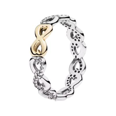 Anel Feminino Design Coração Infinito Prata 190948CZ