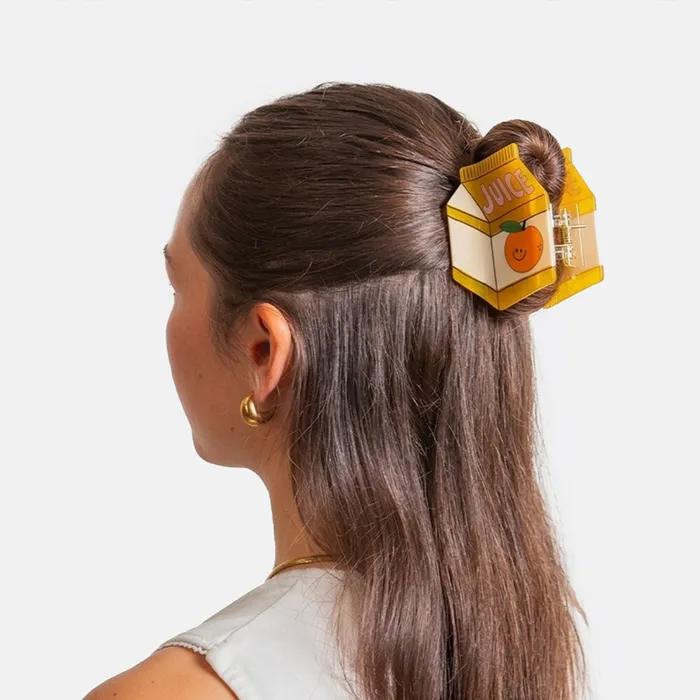 It My Socks Orange Juice hair clip