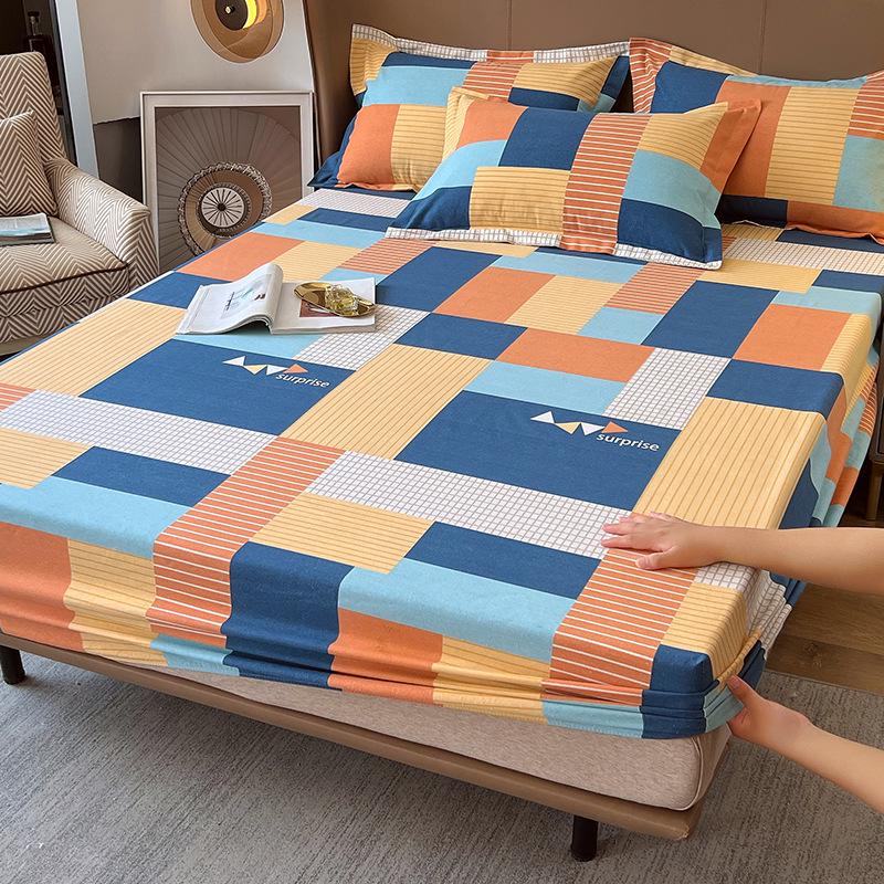 Thick Pure Cotton Flannel Fitted Bed Sheet: Non-Slip, All-Inclusive Mattress Protector