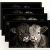4pcs Linen Placemats, Calf Friendship Photo Placemats 12x18 Inches, Suitable for Home Kitchen Table Decoration, Holiday Party Scene Decoration, Home