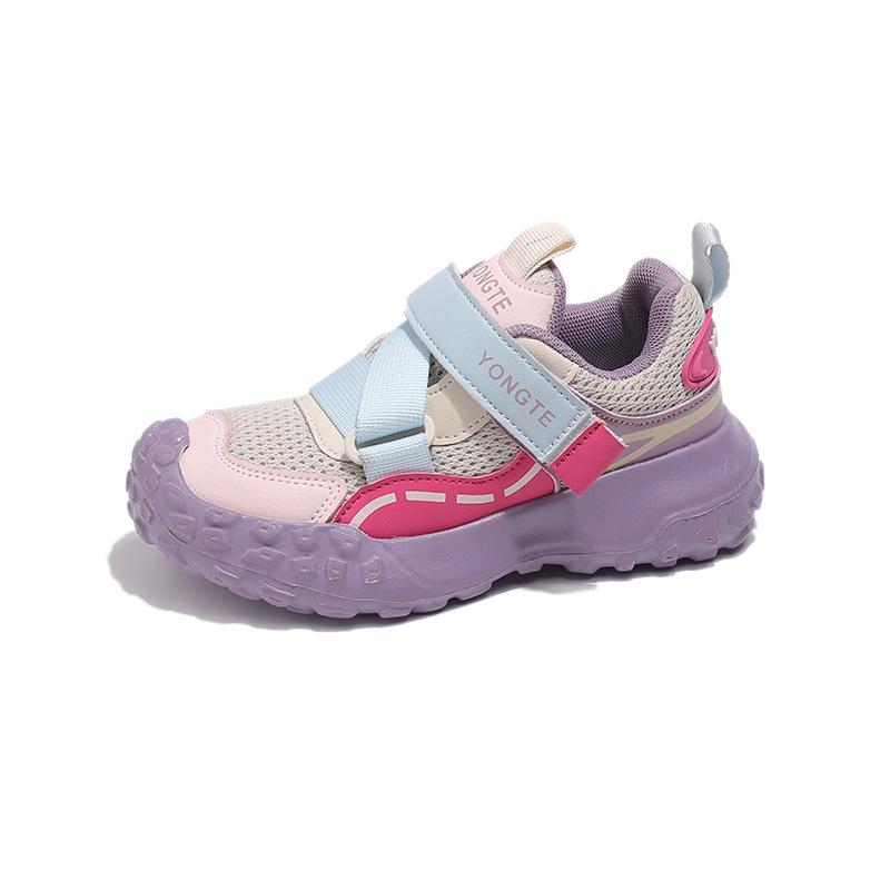 Mädchenschuhe 2025 neu Frühherbst Kindernetz Klettverschluss Papa Schuhe Mädchen atmungsaktive Sportnetzschuhe mittelalte Kinder