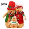 Soft Textured Christmas Figurines Plush Gingerbread Man Figures with Hat Scarf, Cute Stuffed Family Decorative Dolls for Trees of 3 Ornament