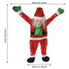 Fluffy Santa Claus Costume Hanging with LED Light Stuffed Hanging Climbing Santa Claus Suit for Xmas Tree Roof Gutter Yard Decor