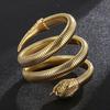 Hip Hop Rattlesnake Bracelet Men‘s Wome's Viper Open Cuff Bangles Gold Color Stainless Steel Wristband Charm Rock Chain Jewelry