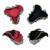 Stylish Black Pirate Hat With Lace And Feather Detail Halloween Cosplay Hat Perfect For Costume Parties