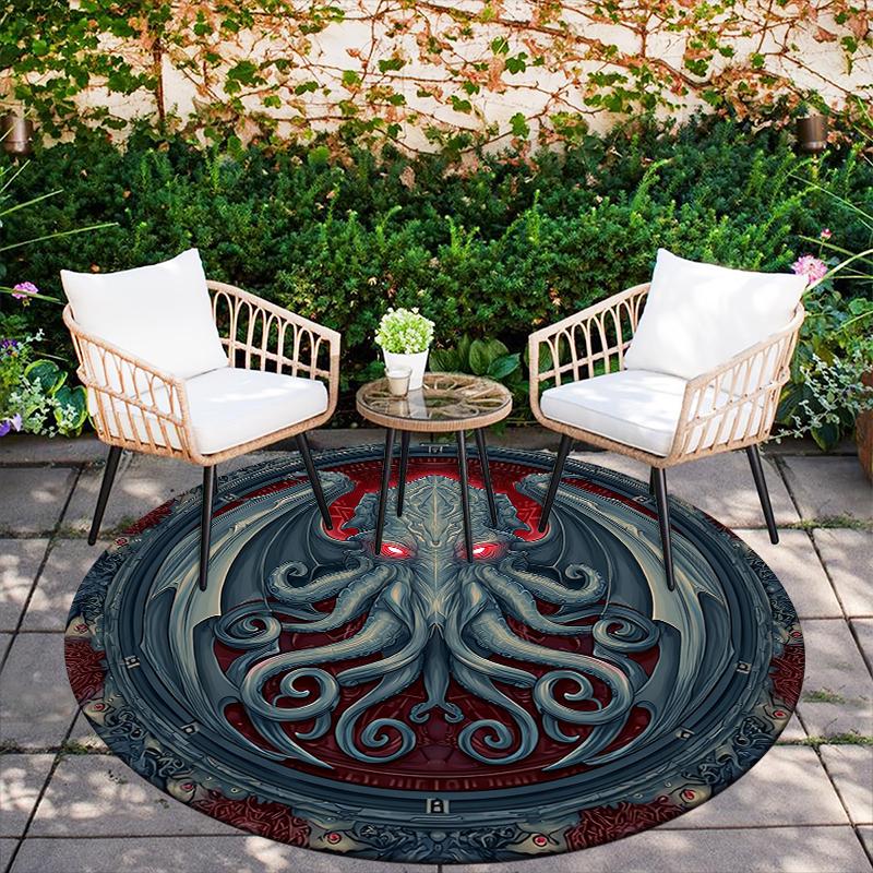 Octopus pattern round rug,Carpet Rug for Living Room Bedroom Sofa Playroom Decor,Non-slip Floor Mat,Holiday Gifts and Birthday Gifts