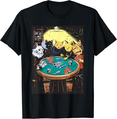 Funny Cats Playing Poker Art Cat T-Shirt