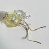 Transparent Iron Jellyfish Earrings Natural Stone Trendy S-Shaped Chain Tassel Hand-Crafted Beaded Design Cross-Border