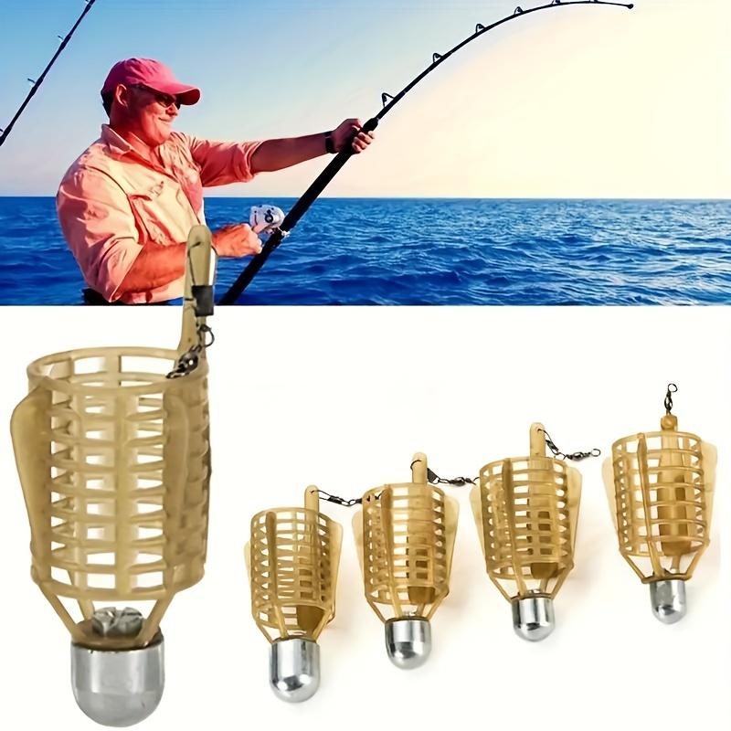 Bait Cage Fishing Feeder Set - Weighted Long Cast Carp Fishing Accessories, No Assembly Required, Non-Electronic