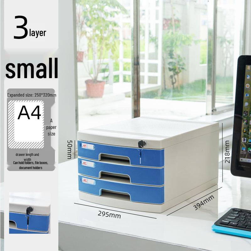 Abschließbarer mehrschichtiger A4-Desktop-Aktenschrank und Aufbewahrungsbox