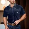 Men'S Fashionable Lapel And Shoulder Length Short Sleeved Casual Top