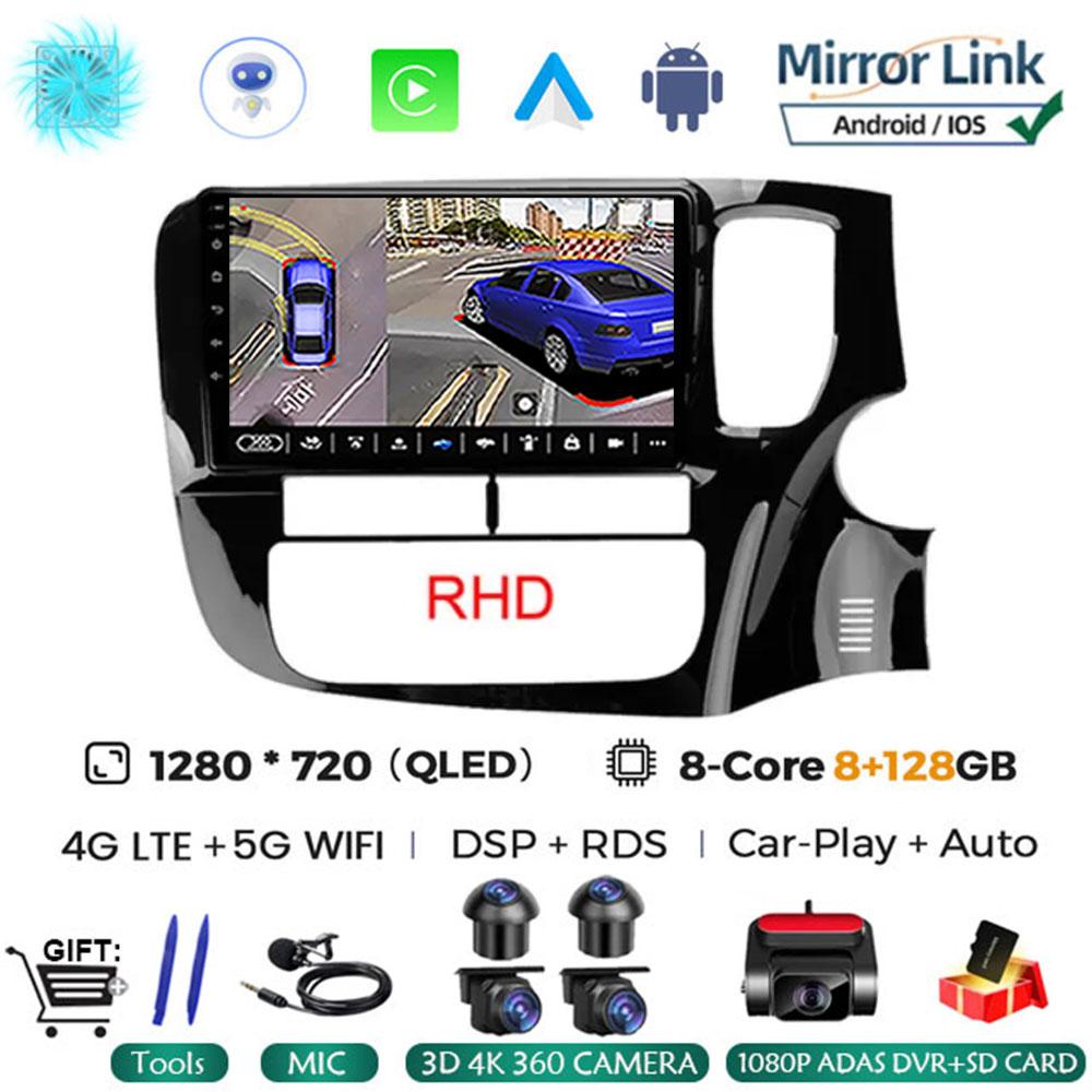 9 Inch Android 14 For Mitsubishi Outlander 3 GF0W GG0W RHD 2012 - 2018 Car Radio Autoradio Navigation GPS ADAS SWC Multimedia 4G
