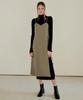 ETMON Layered Slim Long Dress Black