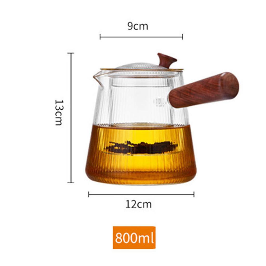 Side Handle Teapot Glass Single Pot Heat-Resistant Wood Handle Filter Household Electric Ceramic Stove Tea Pot Kung Fu Tea Set