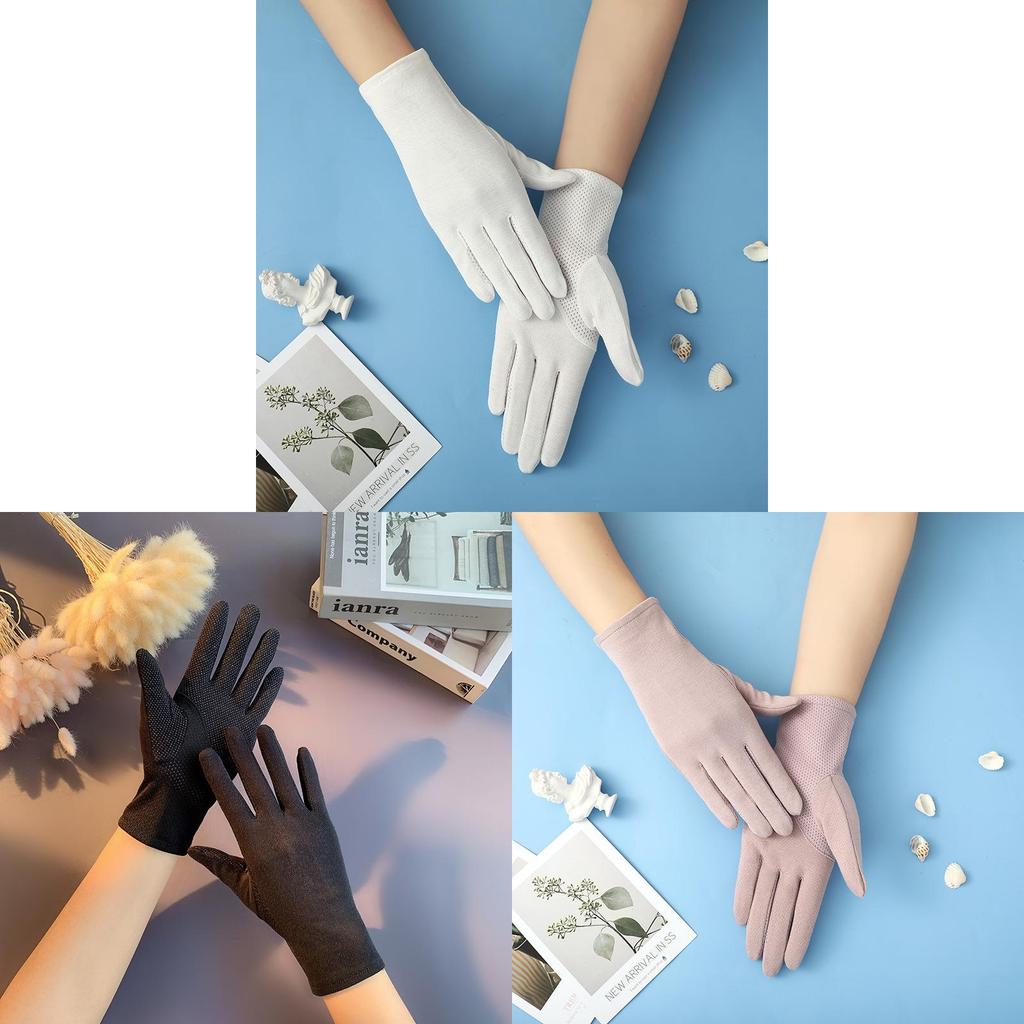 Summer Breathable Sun Protection Cotton Gloves For Cycling And Driving Women
