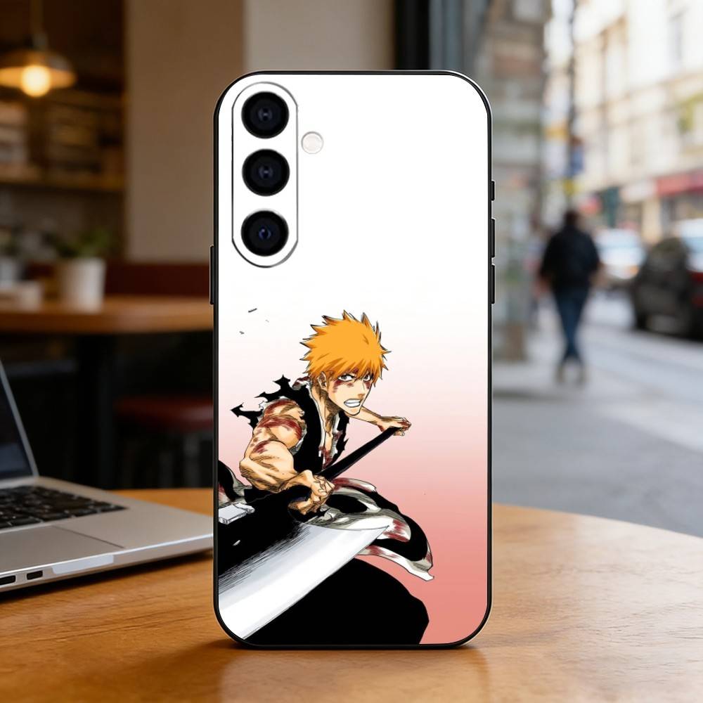 Bleach Ichigo Kurosaki Phone Case For Samsung Galaxy A73,A72,A71,A70,A53,A52,A51,Soft Silicone Black Cover