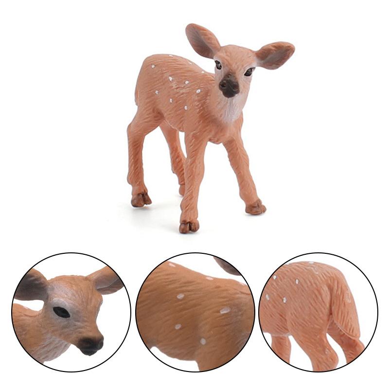 1pcs Animal Statue Small Whitetail Deer Solid Decoration Christmas Desktop Decoration Gift