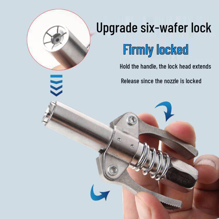 High-Pressure Universal Grease Gun Nozzle with Locking Pliers and Oil-Proof Design