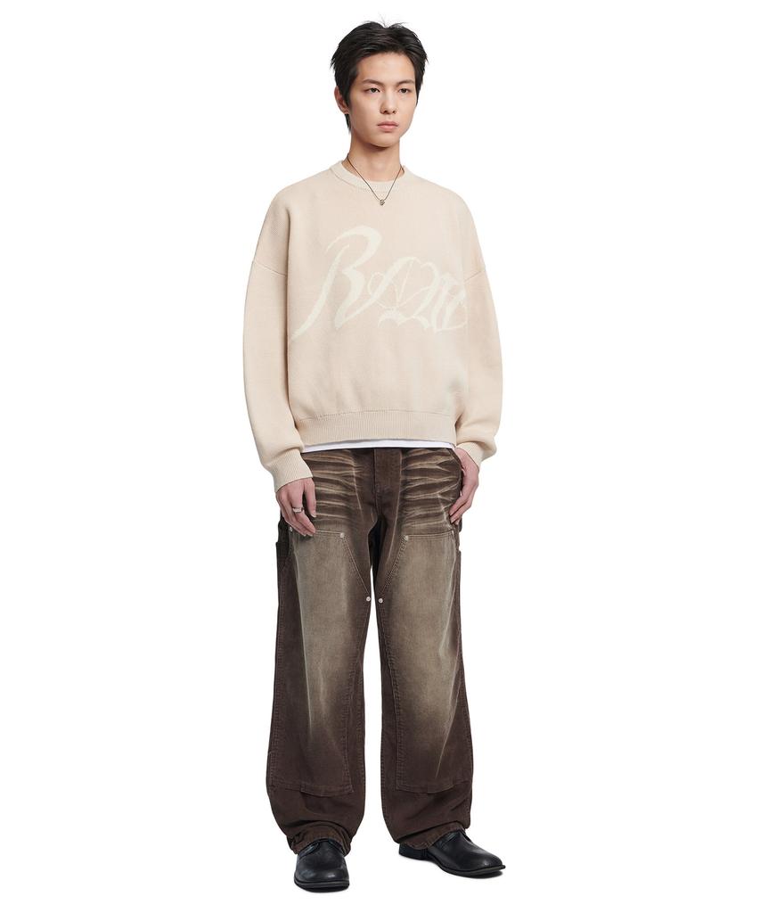 Nomaenyueol Double Knee Corduroy Pants - Washed Brown