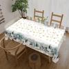 Christmas Reindeer Xmas Tree Snowflake Waterproof Tablecloth Table Decor Winter Kitchen Dining Tablecloth Christmas Decorations