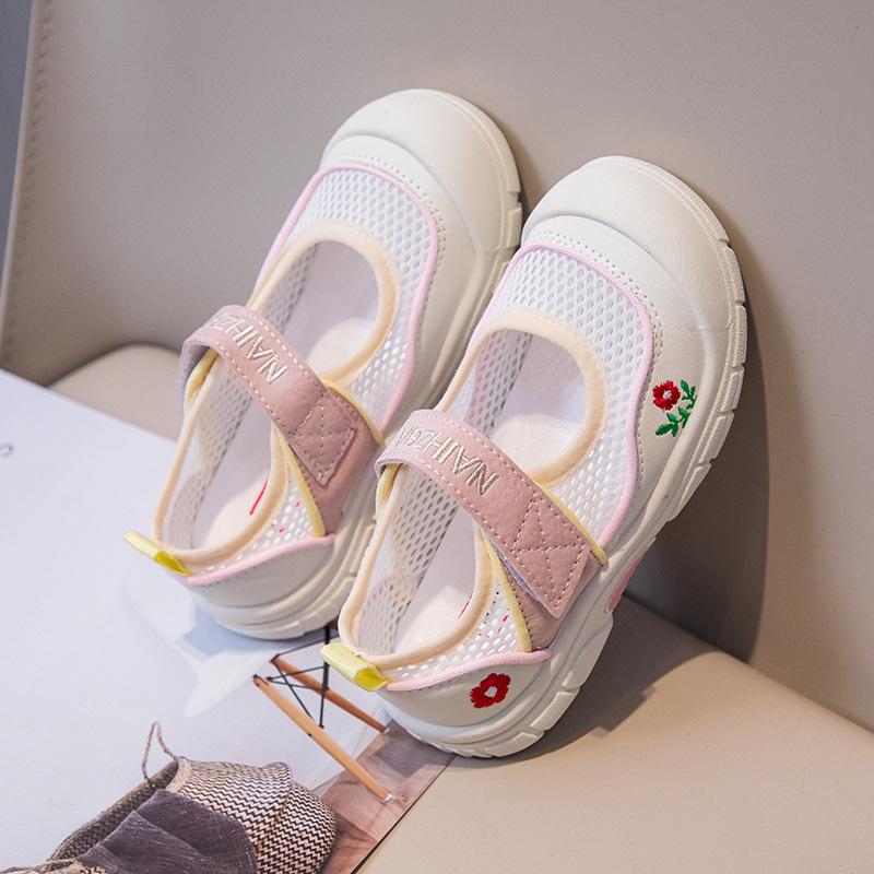Girls' sports shoes, new summer model, single mesh breathable children's casual sandals for older kids and toddlers Children's single